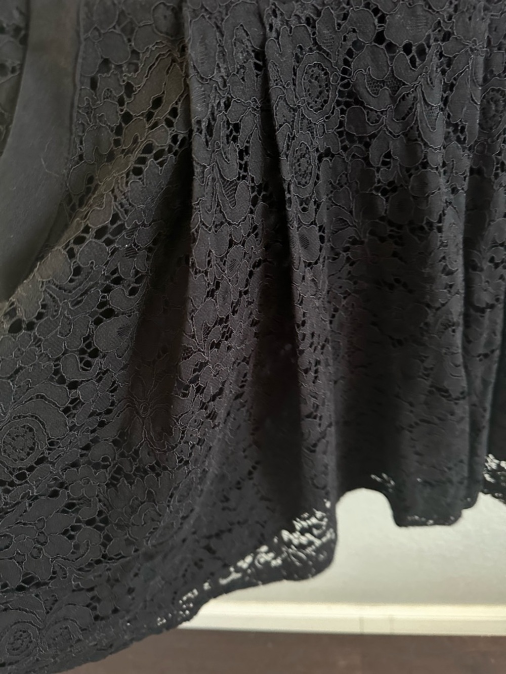 Free People Black Lace Mini Dress Open Back Deep V Sleeveless Size Large Boho - Picture 5 of 10